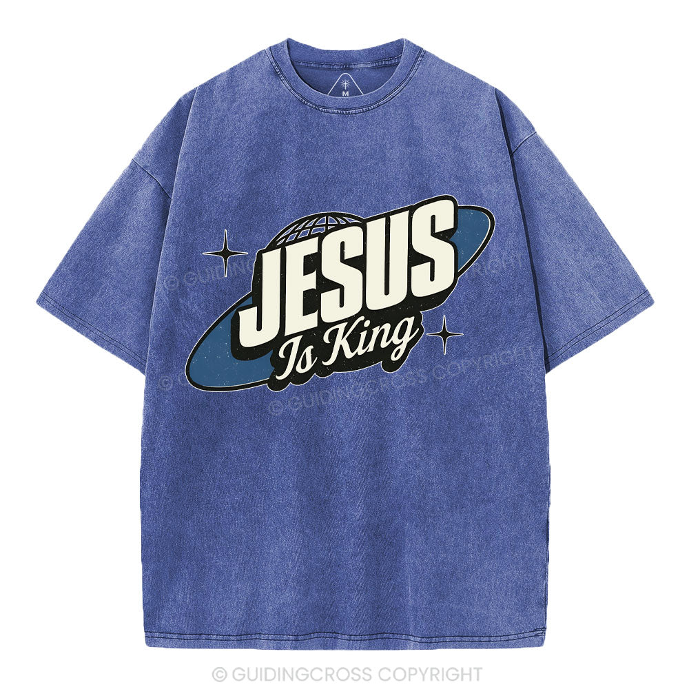 Jesus Is King Christian Washed T-Shirt