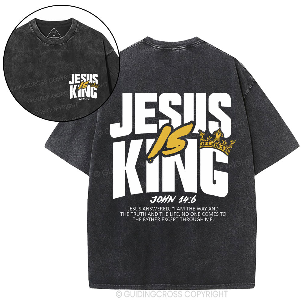 Jesus Is King Christian Washed T-Shirt