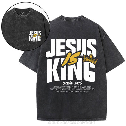 Jesus Is King Christian Washed T-Shirt