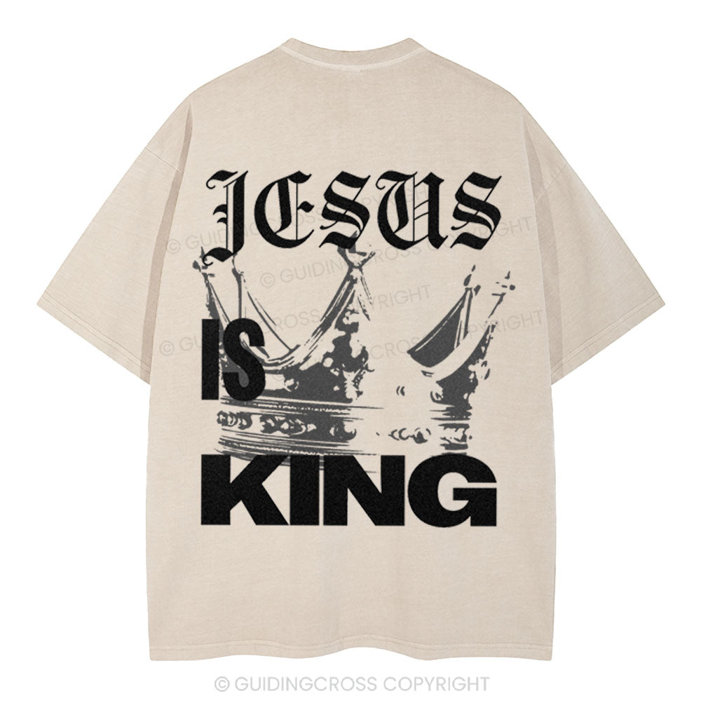Jesus Is King Christian Washed T-Shirt
