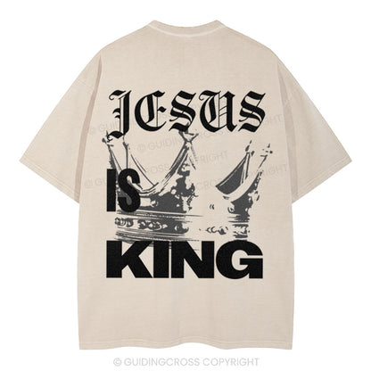 Jesus Is King Christian Washed T-Shirt