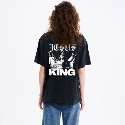 Jesus Is King Christian Washed T-Shirt