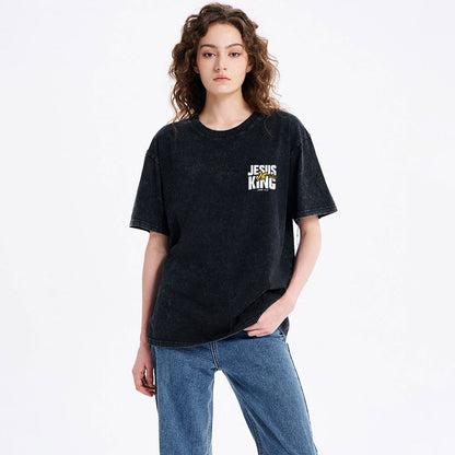 Jesus Is King Christian Washed T-Shirt