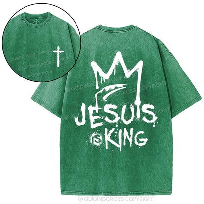 Jesus Is King Christian Washed T-Shirt
