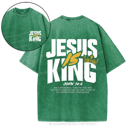 Jesus Is King Christian Washed T-Shirt