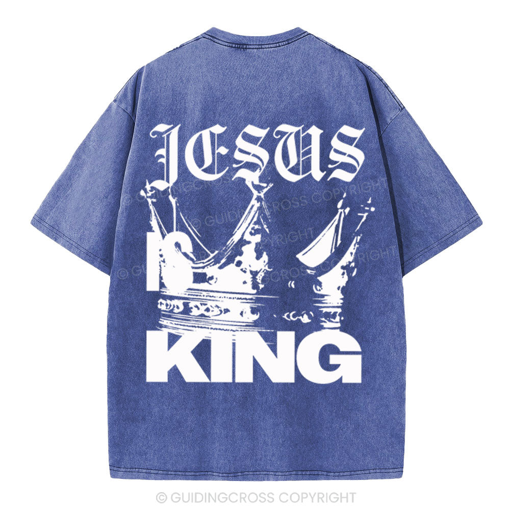 Jesus Is King Christian Washed T-Shirt