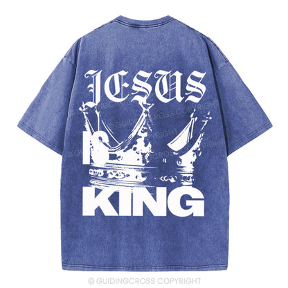 Jesus Is King Christian Washed T-Shirt