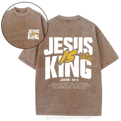 Jesus Is King Christian Washed T-Shirt