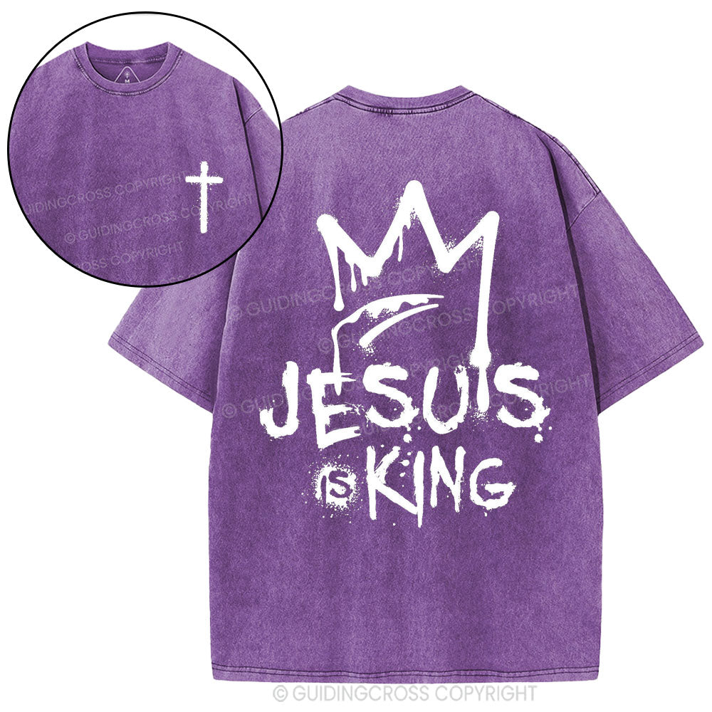 Jesus Is King Christian Washed T-Shirt