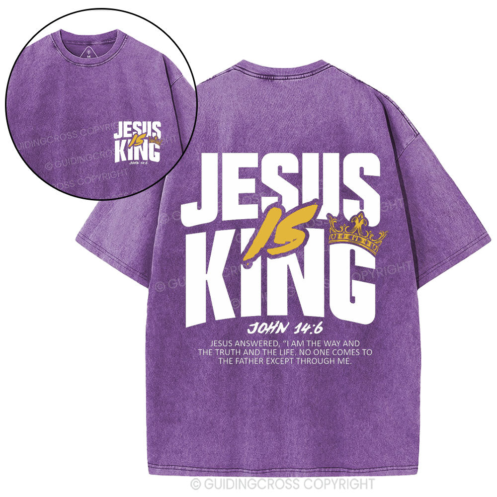 Jesus Is King Christian Washed T-Shirt