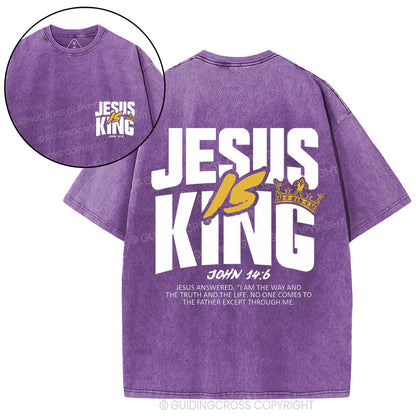 Jesus Is King Christian Washed T-Shirt