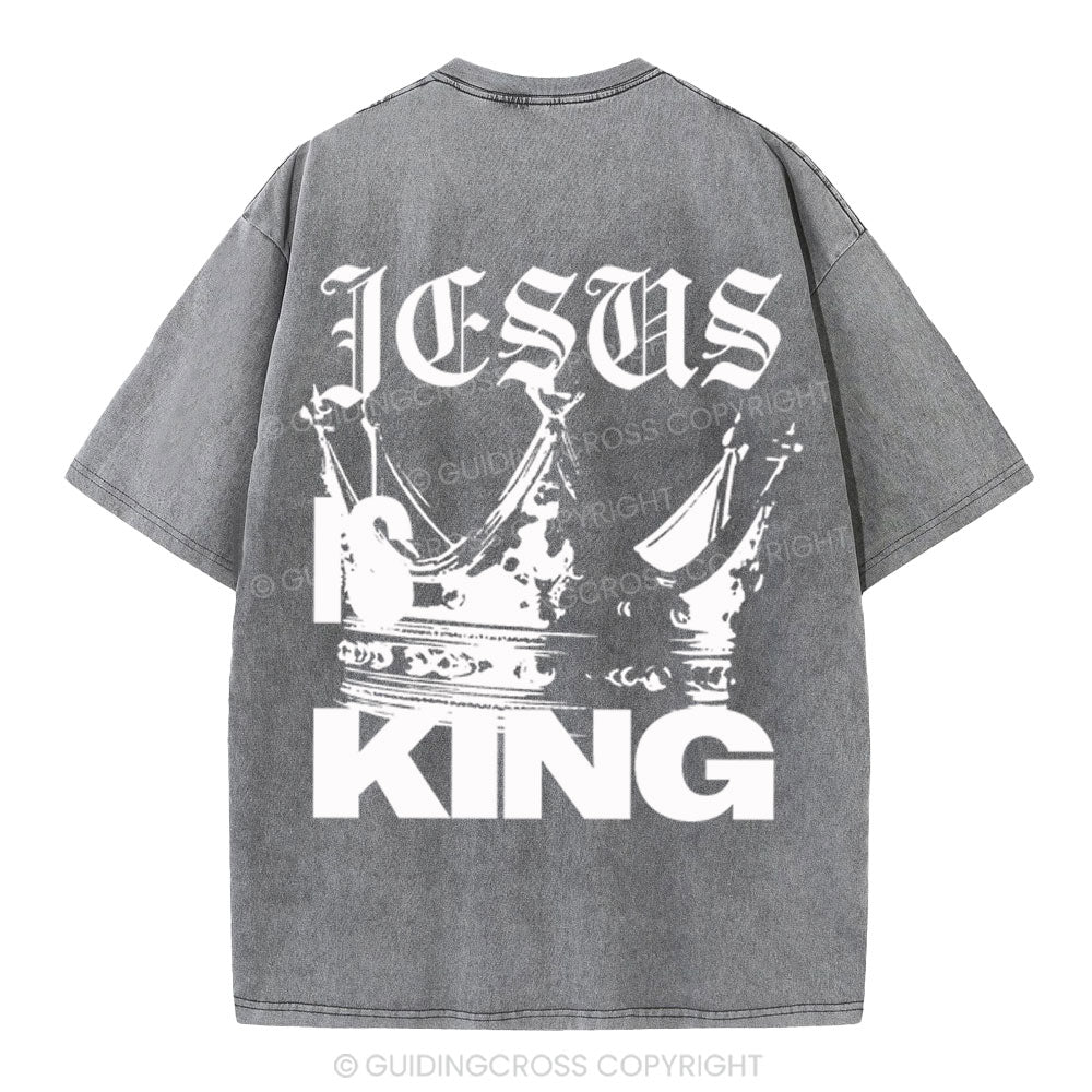 Jesus Is King Christian Washed T-Shirt