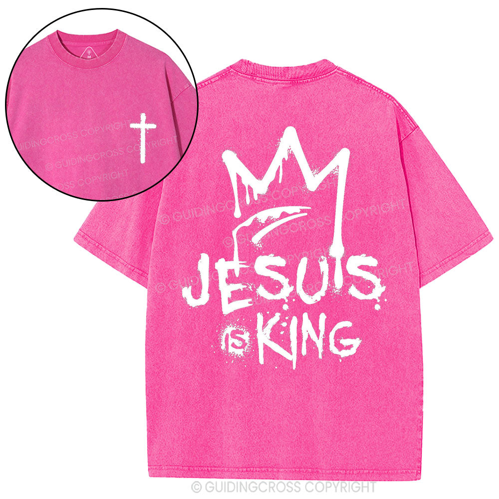 Jesus Is King Christian Washed T-Shirt