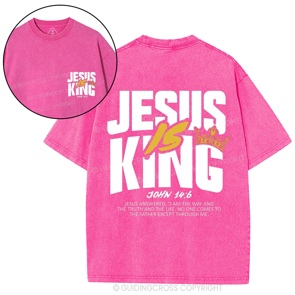 Jesus Is King Christian Washed T-Shirt