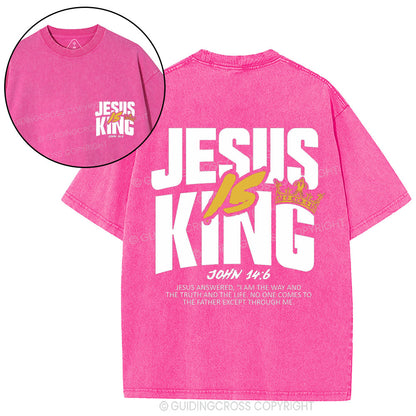 Jesus Is King Christian Washed T-Shirt