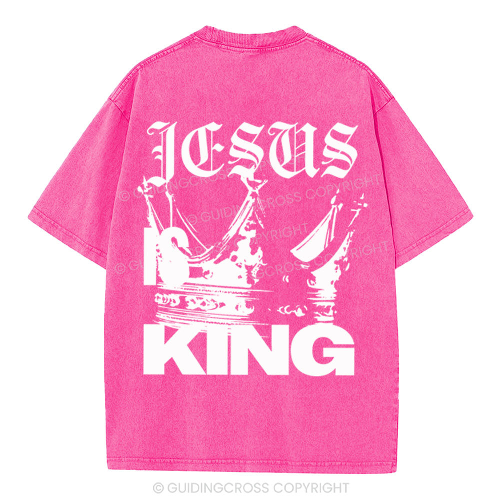 Jesus Is King Christian Washed T-Shirt