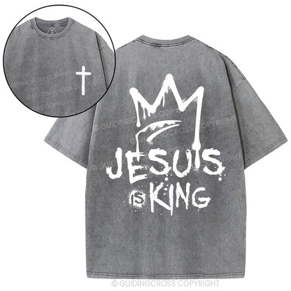 Jesus Is King Christian Washed T-Shirt
