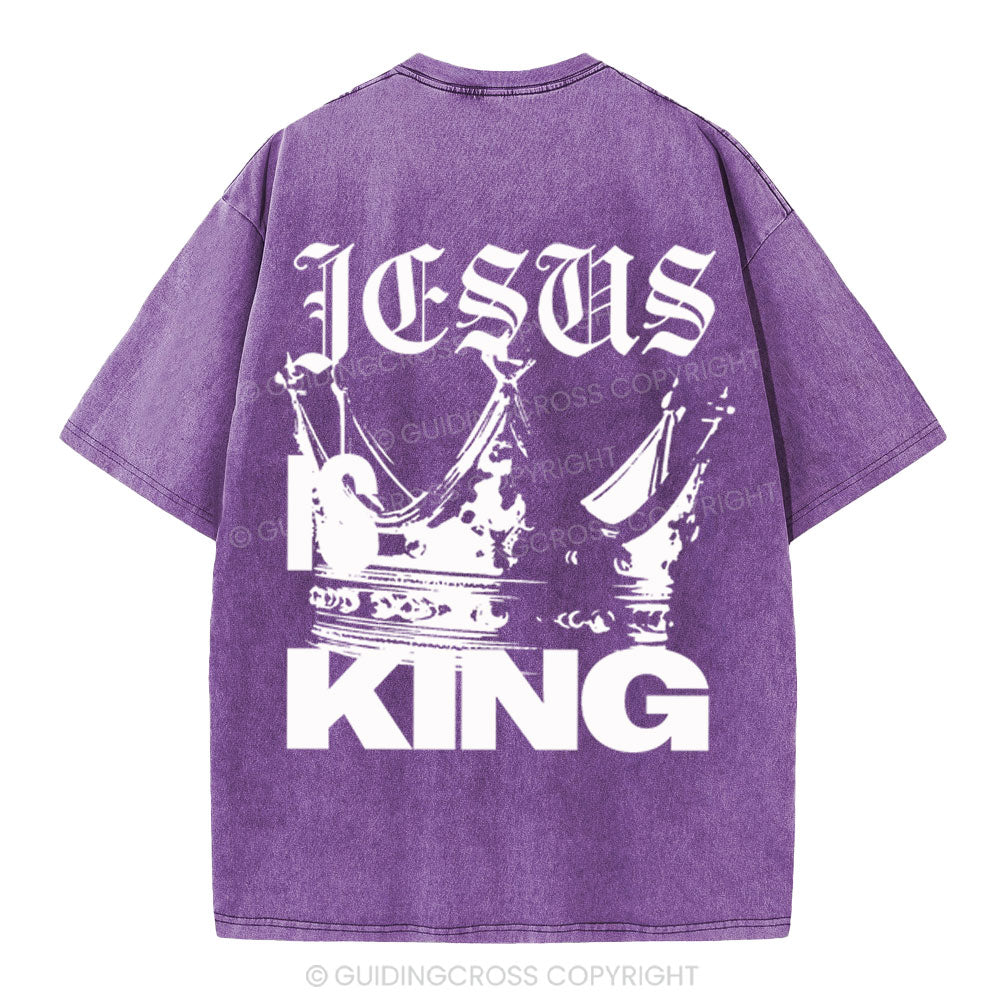 Jesus Is King Christian Washed T-Shirt