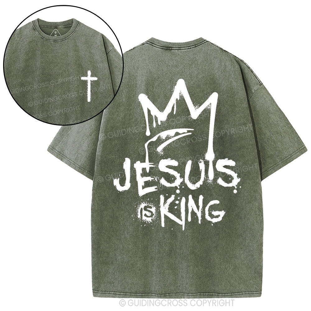 Jesus Is King Christian Washed T-Shirt