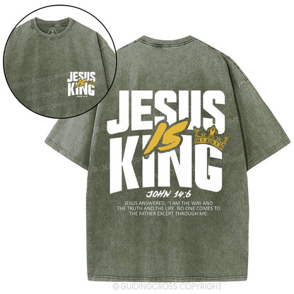 Jesus Is King Christian Washed T-Shirt