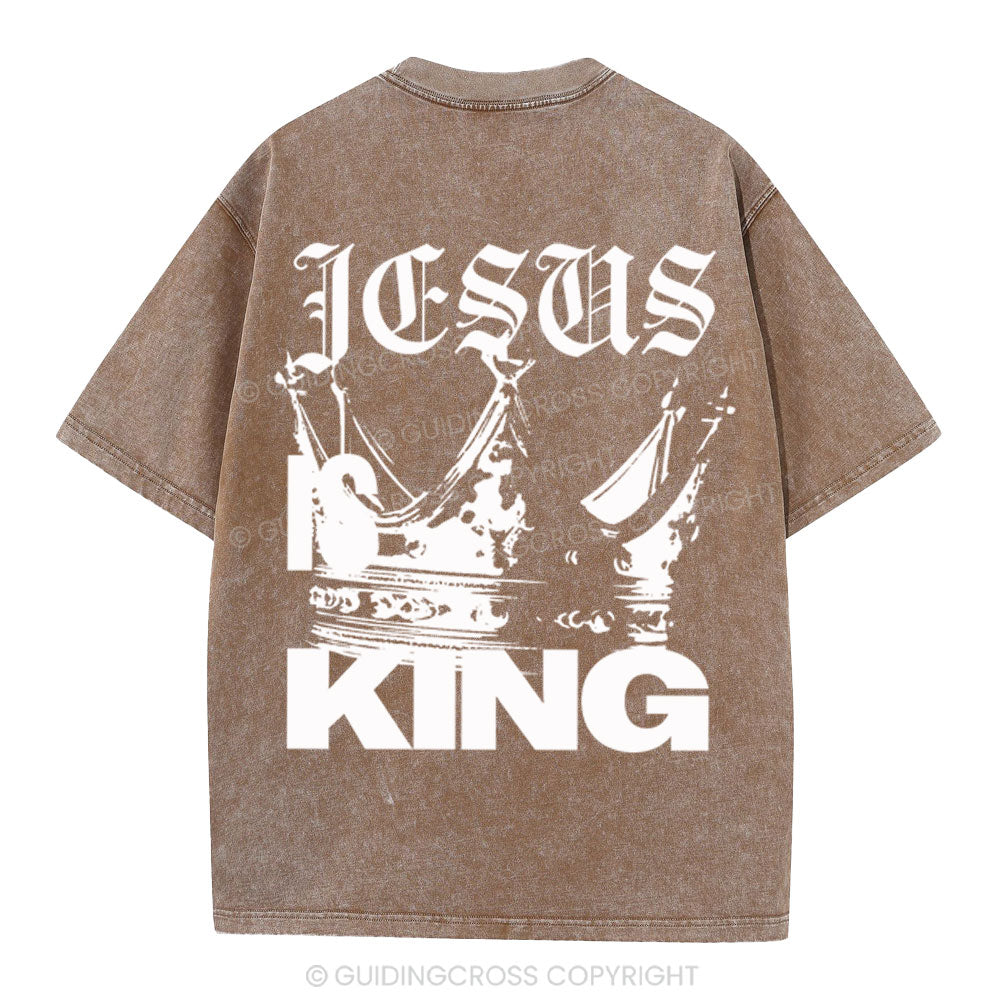 Jesus Is King Christian Washed T-Shirt