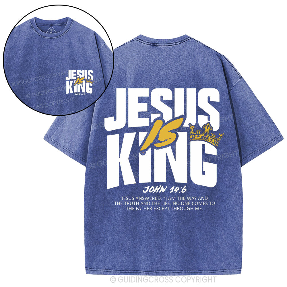 Jesus Is King Christian Washed T-Shirt