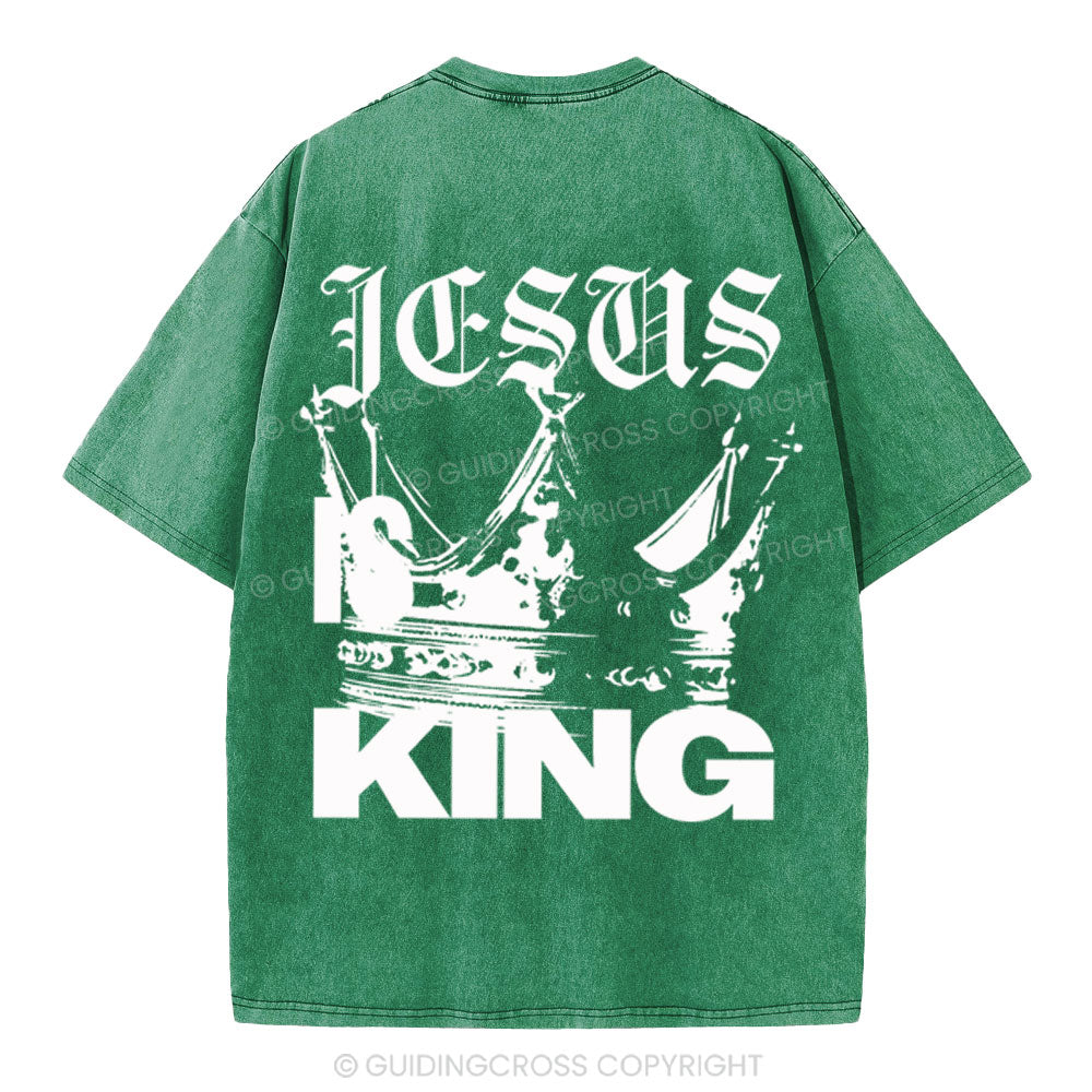 Jesus Is King Christian Washed T-Shirt