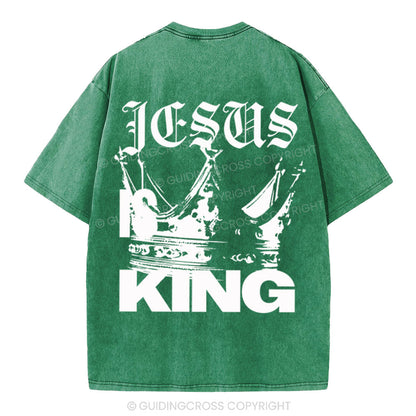Jesus Is King Christian Washed T-Shirt
