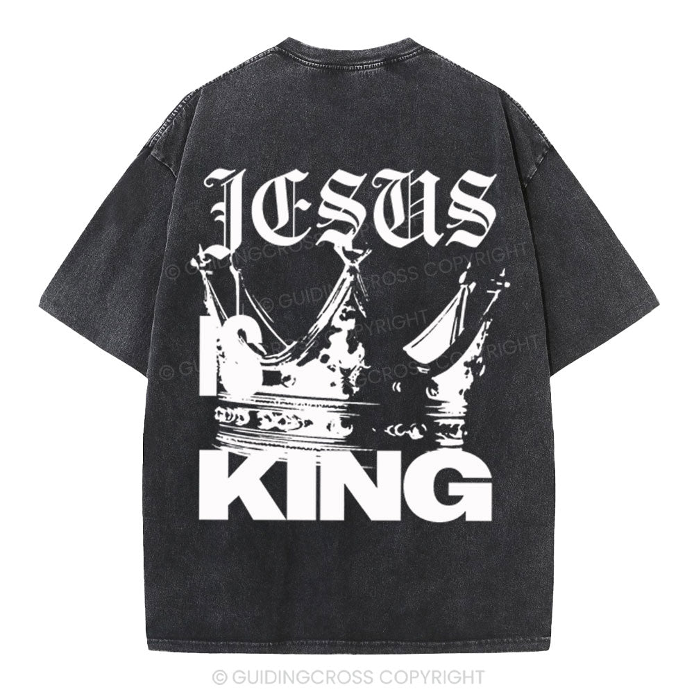Jesus Is King Christian Washed T-Shirt
