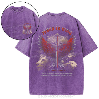 Jesus Is King Wings Christian Washed T-Shirt
