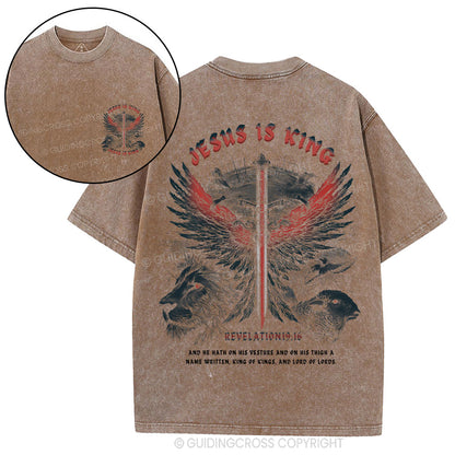 Jesus Is King Wings Christian Washed T-Shirt