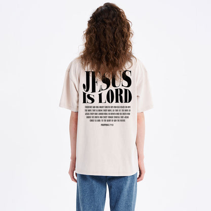 Jesus Is Lord Christian Washed T-Shirtr