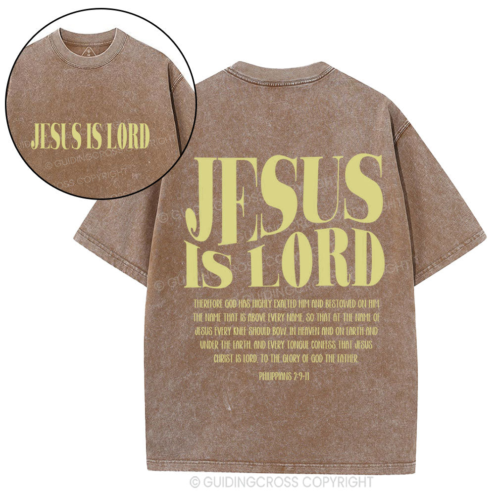 Jesus Is Lord Christian Washed T-Shirtr