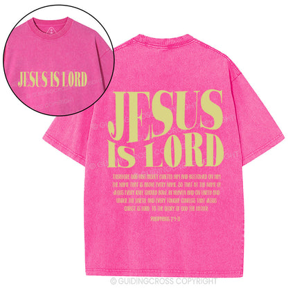 Jesus Is Lord Christian Washed T-Shirtr