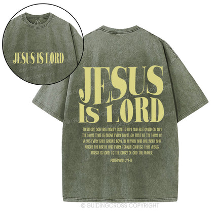 Jesus Is Lord Christian Washed T-Shirtr
