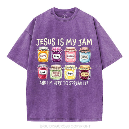 Jesus Is My Jam And I'm Here To Spread It Christian Washed T-Shirt