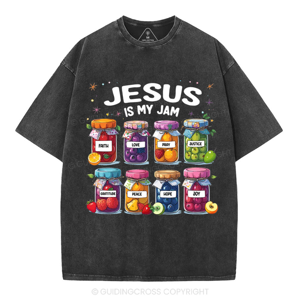 Jesus Is My Jam Christian Washed T-Shirt