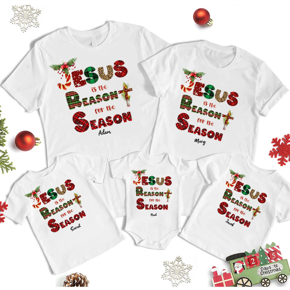 Personalized Jesus Is The Reason And Season Christmas Family Matching Shirts
