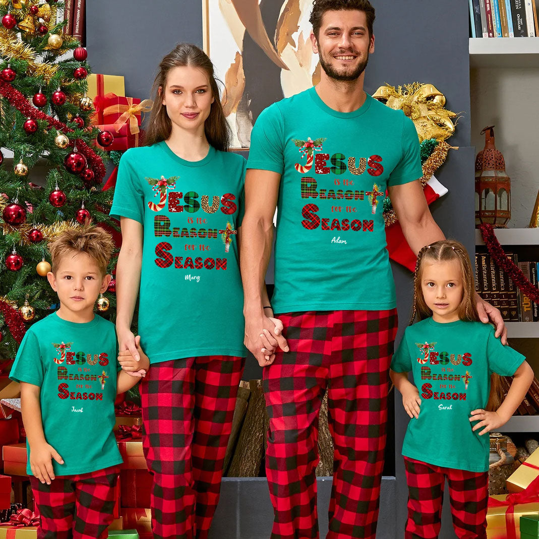 Personalized Jesus Is The Reason And Season Christmas Family Matching Shirts