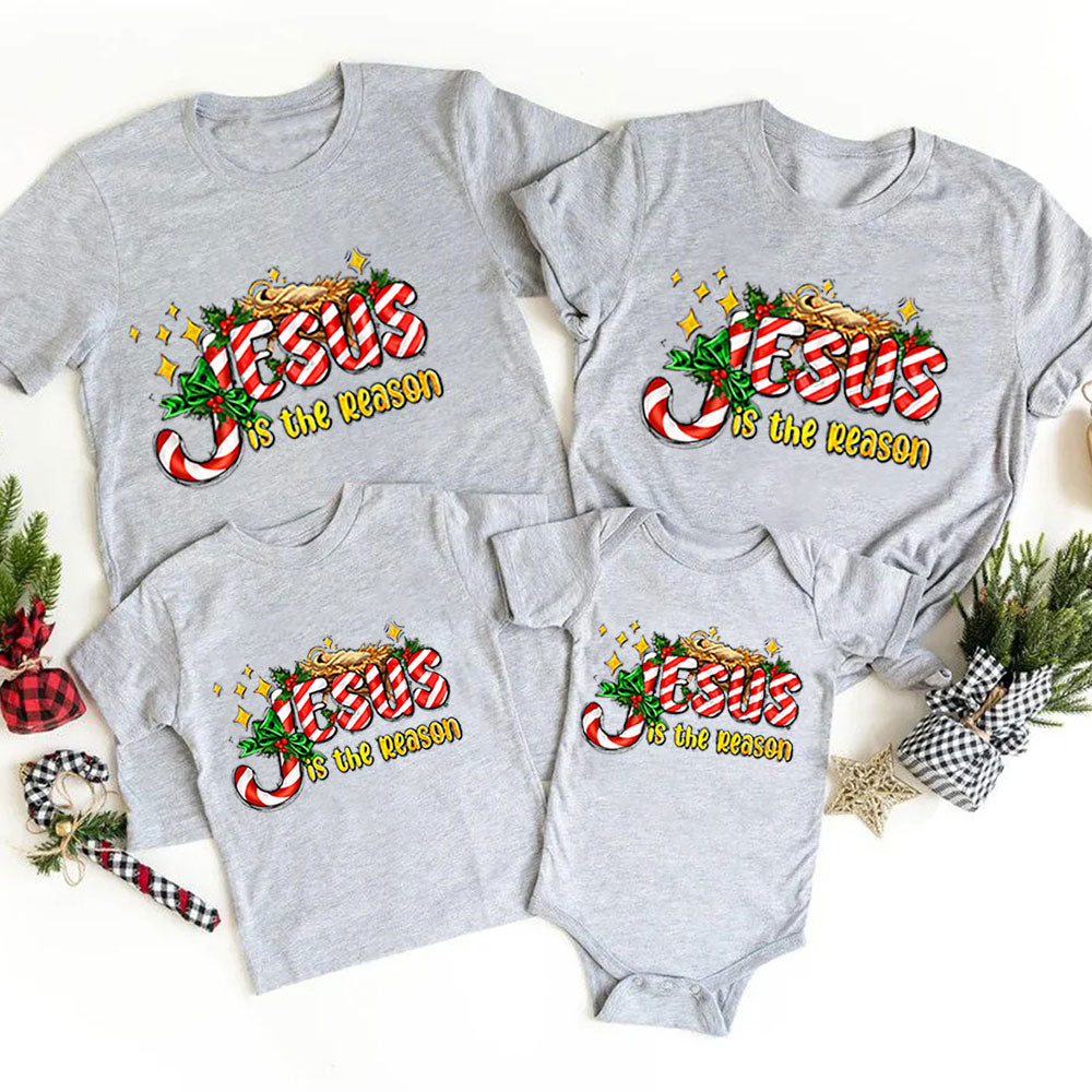 Jesus Is The Reason Christian Christmas Family Matching Shirts