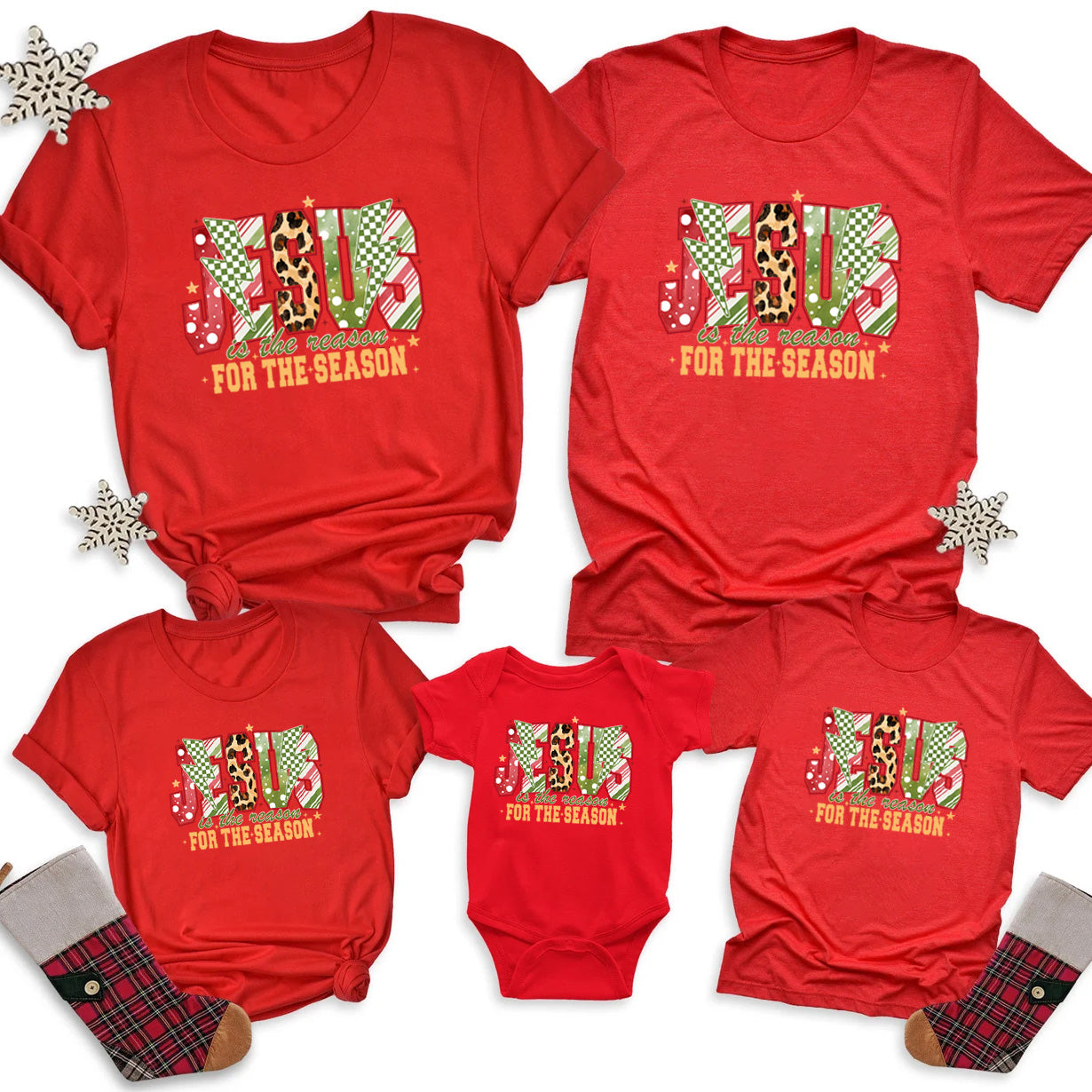 Personalized Jesus Is The  Reason Christmas Family Matching Shirts