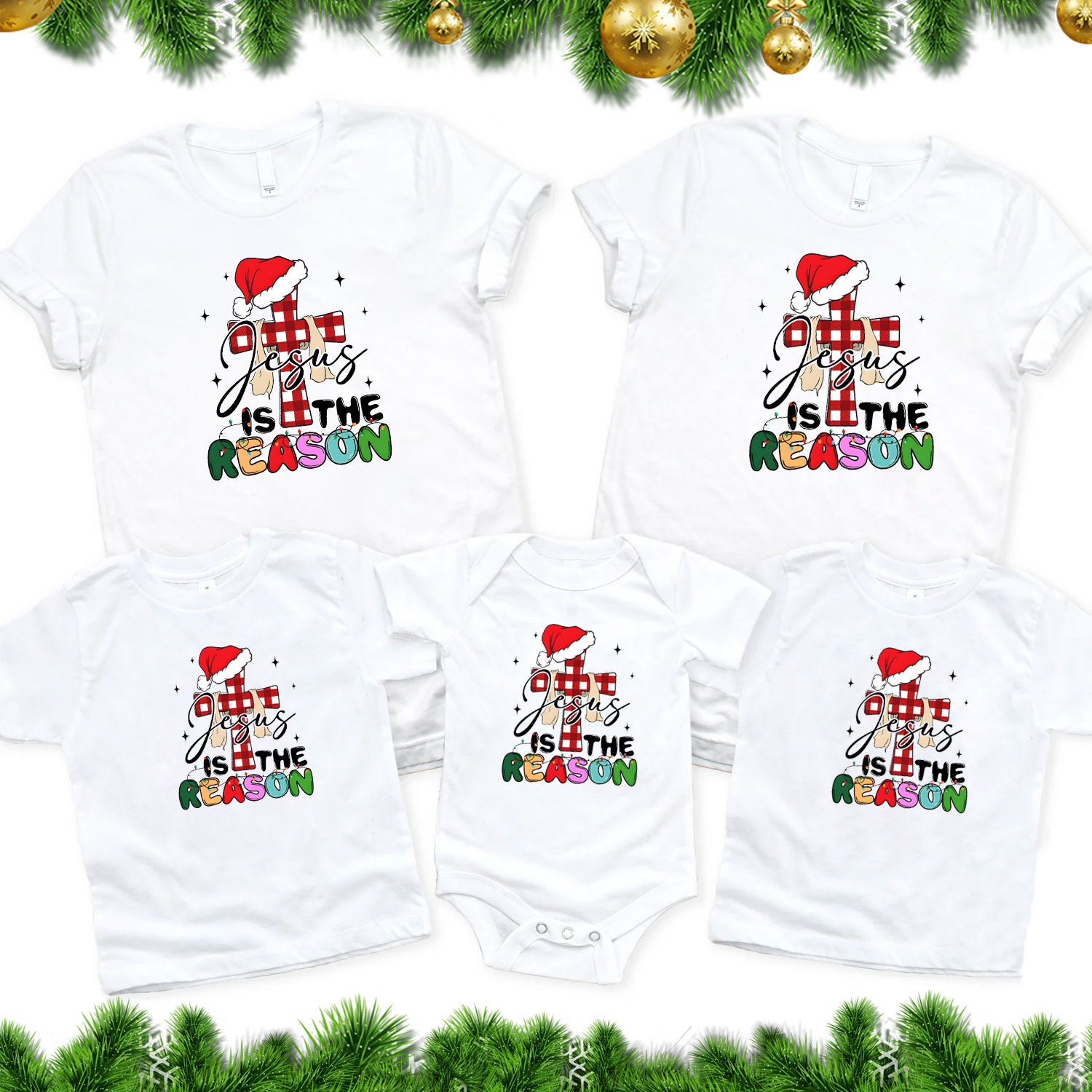 Personalized Jesus Is The Reason Christmas Family Matching Shirts