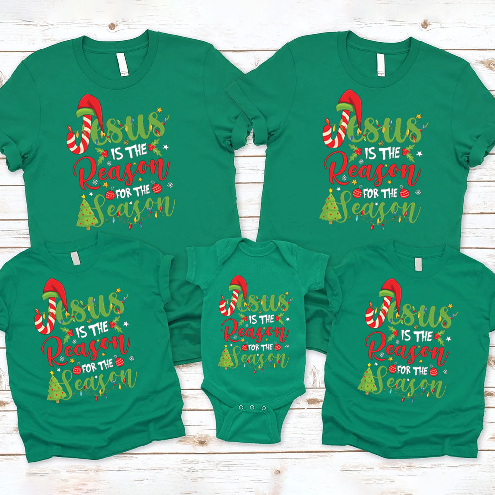 Jesus Is The Reason Christian Christmas Family Matching Shirts