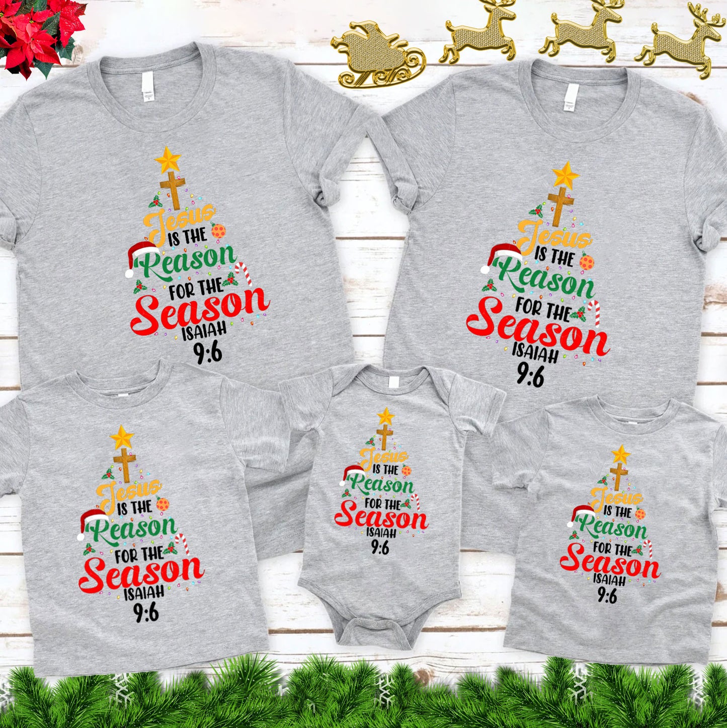 Jesus Is The Reason For The Season Christian Family Matching Shirts