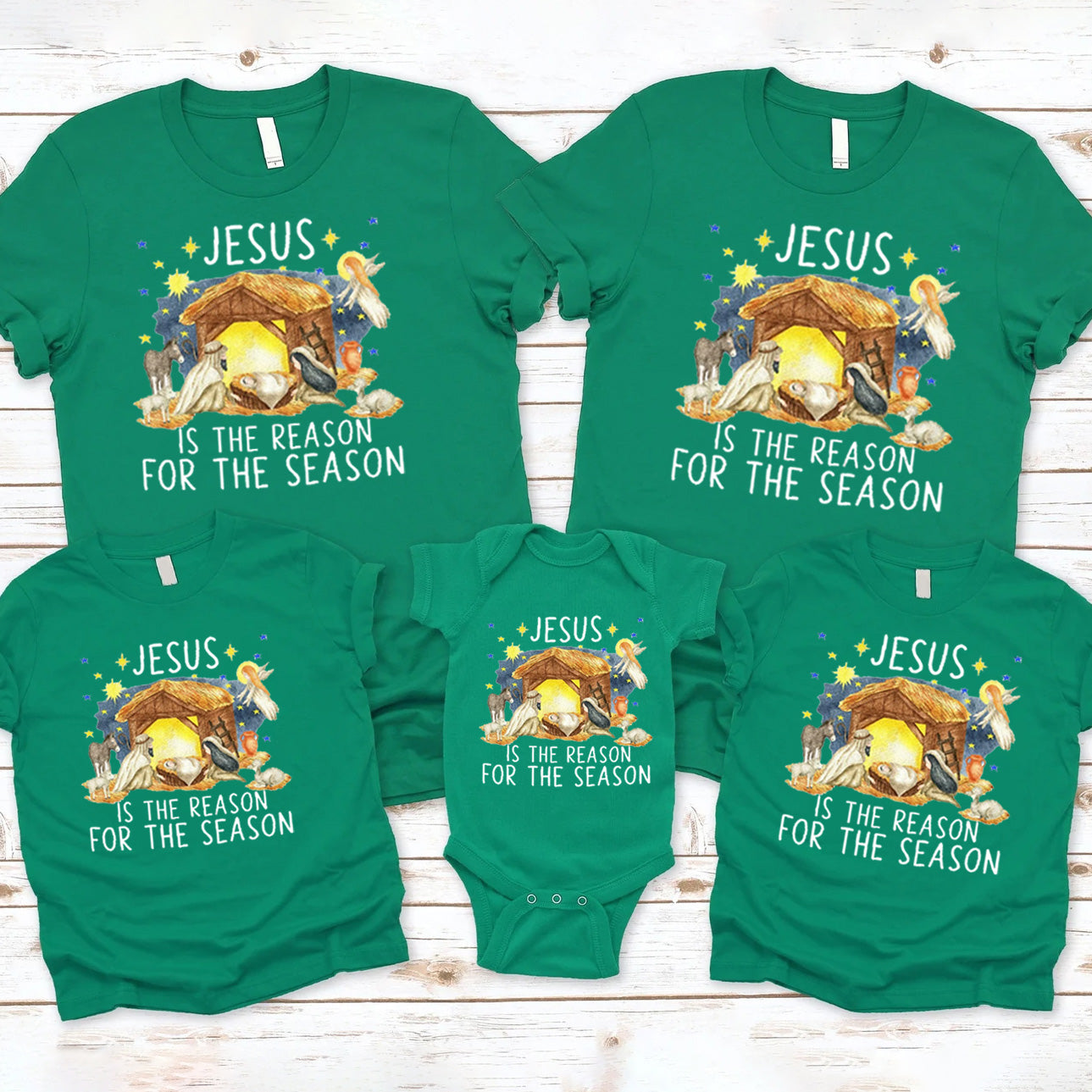 Personalized Jesus Is The Reason Christmas Family Matching Shirts