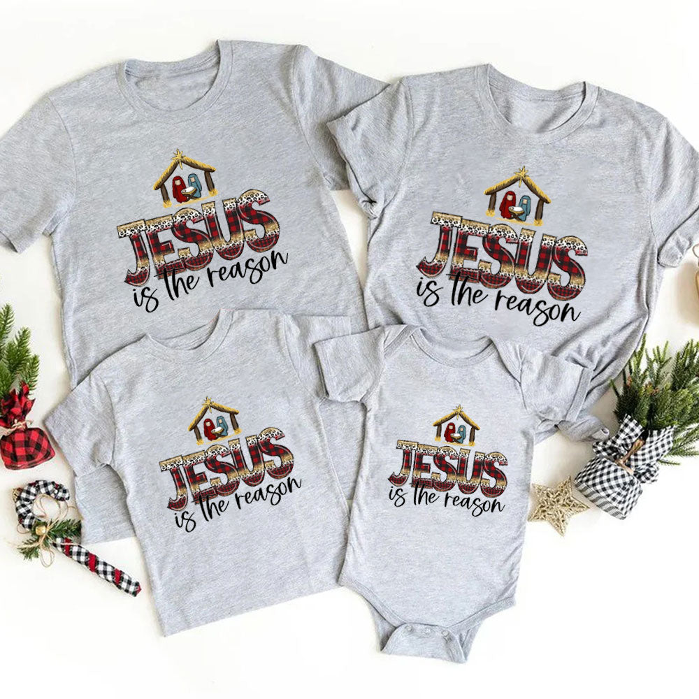 Jesus Is The Reason Nativity Christmas Family Matching Shirts