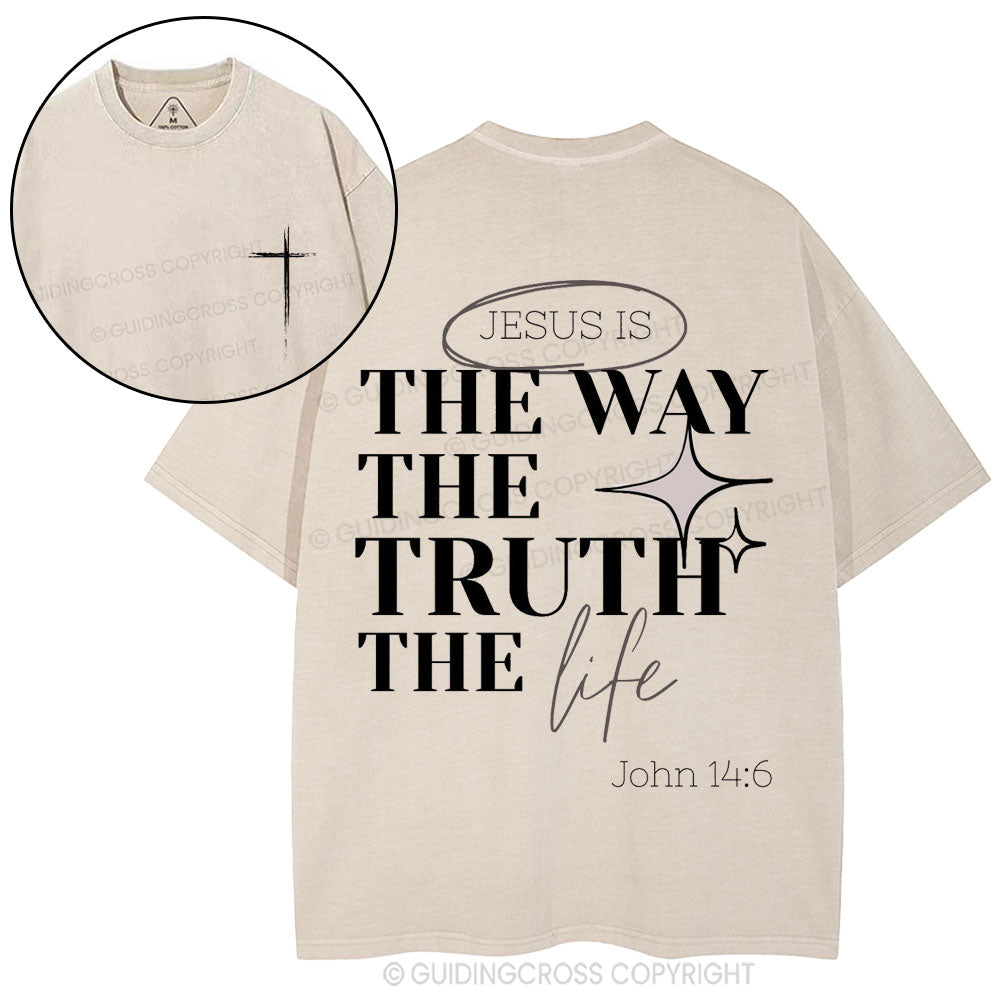 Jesus Is The Way Christian Washed T-Shirt