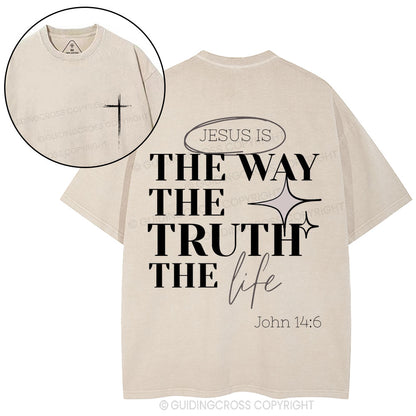 Jesus Is The Way Christian Washed T-Shirt