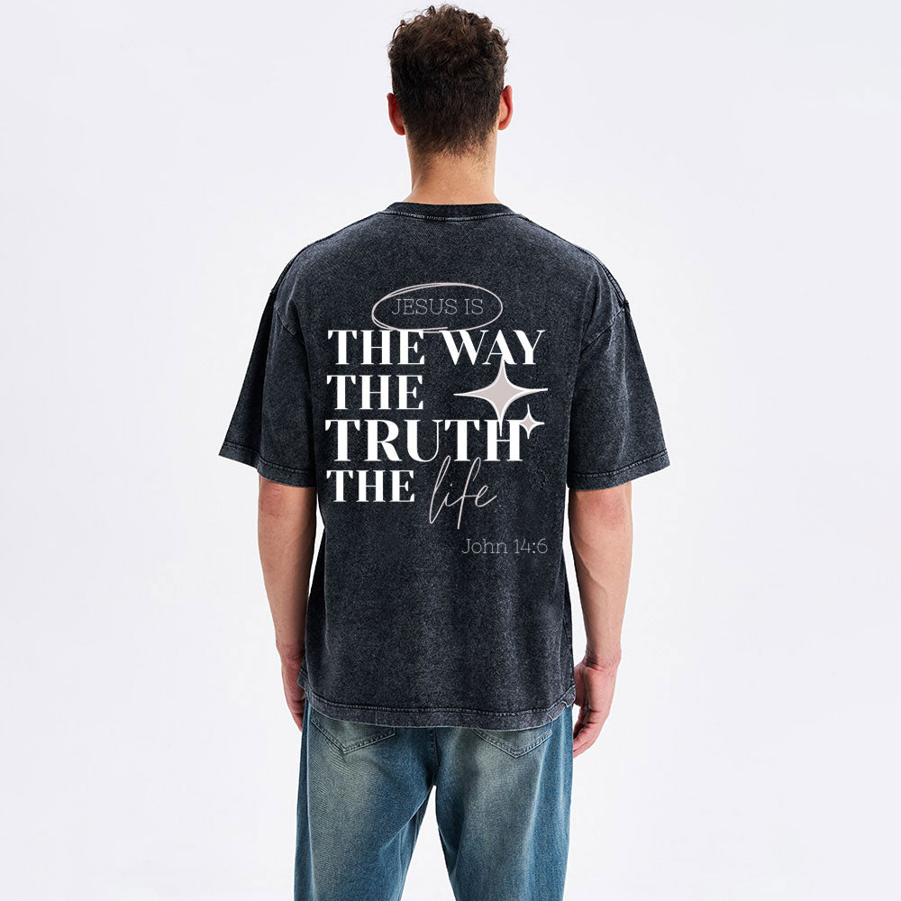 Jesus Is The Way Christian Washed T-Shirt