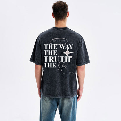 Jesus Is The Way Christian Washed T-Shirt